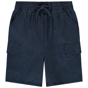 Βερμούδα μονόχρωμη με τσέπες τύπου cargo για μωρό αγόρι 