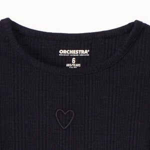 Μακρυμάνικη μπλούζα με κέντημα καρδιάς για κορίτσι 