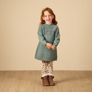 Ρόμπα μακρυμάνικη από φαντεζί πλεκτό για bebe κορίτσι 