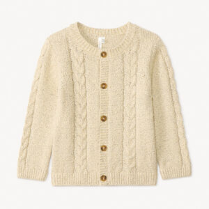 Gilet boutonné en tricot torsadé uni pour bébé  Main Gilet boutonné en tricot torsadé uni pour bébé