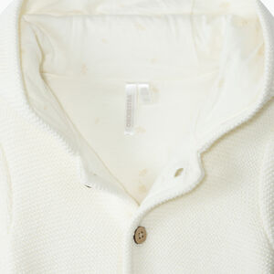 Πλεκτό μπουφάν με κουκούλα μονόχρωμο για μωρό 