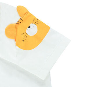 Σετ με t-shirt και σαλοπέτα κίτρινη με πουά σε όλη την επιφάνεια 