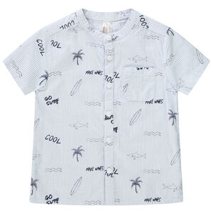 Πουκάμισο κοντομάνικο ριγέ και με print για αγόρι 