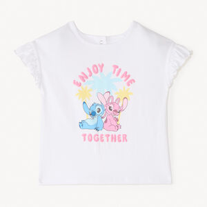 T-shirt με κοντά μανίκια με σχέδιο Stitch και Angel Disney για κορίτσι μωρού 