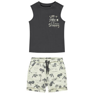 Σετ 2 τμχ. με βερμούδα με σχέδιο για bebe αγόρι 