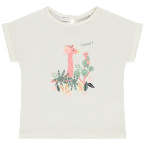 Κοντομάνικο μπλουζάκι με σχέδιο καμηλοπάρδαλη για μωρό κορίτσι 