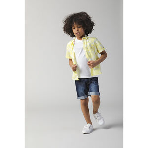 Πουκάμισο κοντομάνικο με φοίνικες με σχέδια σε όλη την επιφάνεια 