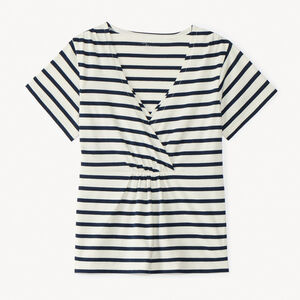 T-shirt marin à manches courtes pour femmes enceintes et allaitantes 