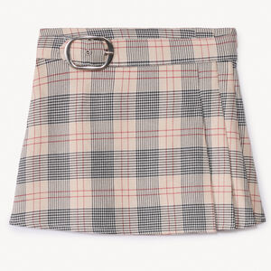 Jupe courte milano à carreaux et boucle pour fille 