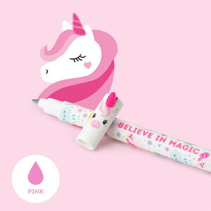 Ροζ στυλό gel με μελάνι Unicorn που σβήνεται 