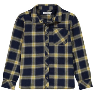 Chemise manches longues en flanelle à carreaux pour garçon Main Chemise manches longues en flanelle à carreaux pour garçon