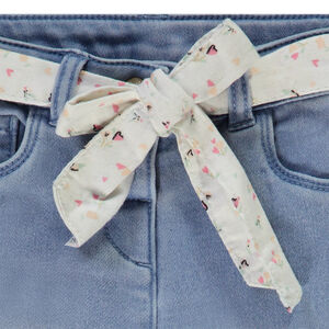 Τζιν ίσιο με ζώνη που δένεται με σχέδιο για bebe κορίτσι 