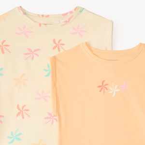 Σετ 2 κοντομάνικα μπλουζάκια σε σχήμα κουτιού για κορίτσι 