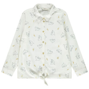 Chemise manches longues fantaisie en voile de coton pour fille Main Chemise manches longues fantaisie en voile de coton pour fille