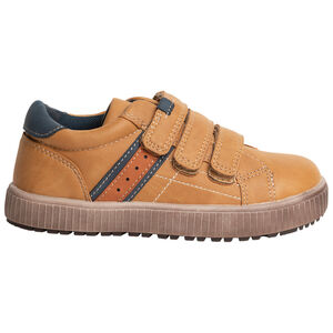 Αθλητικά παπούτσια χαμηλά camel με 3 scratchs για αγόρι 