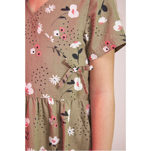 Φόρεμα skater κοντομάνικο με σχέδιο floral για κορίτσι 