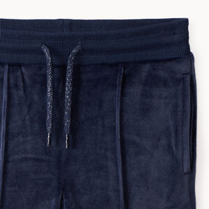 Σετ βελουτέ γιλέκο με κουκούλα και παντελόνι jogging για κορίτσι 