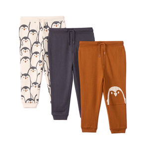 Lot de 3 joggings molleton motifs pingouin pour bébé garçon  Main Lot de 3 joggings molleton motifs pingouin pour bébé garçon