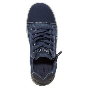 Αθλητικά παπούτσια χαμηλά από ύφασμα με κορδόνια και φερμουάρ στο πλάι 