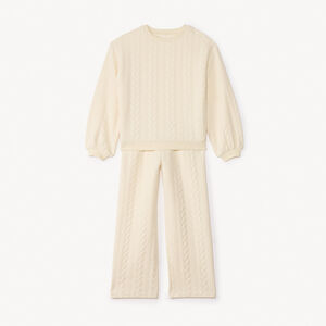 Σύνολο τζόκινγκ από πλεγμένο ζακάρ για κορίτσι 