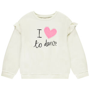 Sweat demi-oversize fantaisie avec volants pour fille 