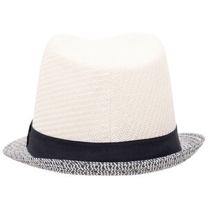 Borsalino en paille bicolore à galon tissé pour garçon 