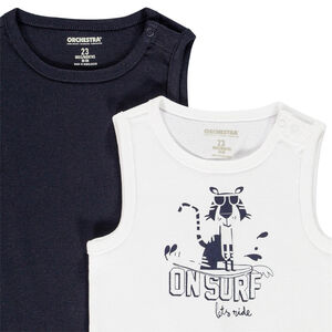 Σετ από 2 αμάνικα μπλουζάκια για bebe αγόρι 