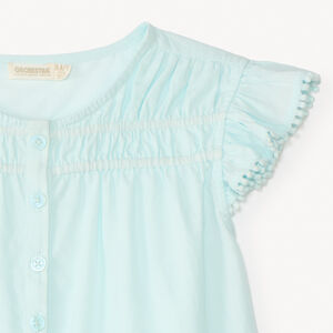 Τουνίκ με κοντά μανίκια από ελαφρύ διαφανές ύφασμα για κορίτσι. 