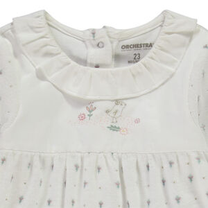 Φορμάκι βελουτέ με σχέδιο floral για bebe κορίτσι 