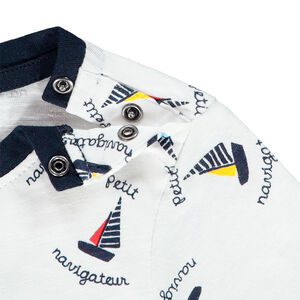 Κοντομάνικο μπλουζάκι με σχέδιο πλοία για μωρό αγόρι 