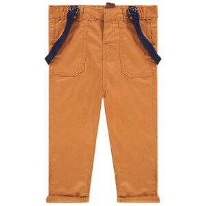 Pantalon en twill à bretelles amovibles pour bébé garçon Main Pantalon en twill à bretelles amovibles pour bébé garçon