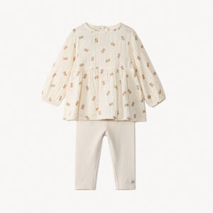 Σύνολο 2 τμχ. με σχέδιο αρκουδάκια για μωρό κορίτσι 