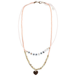 Κολιέ φαντασίας εφέ 2 σε 1 με κρεμαστό καρδιά και γράμματα για κορίτσι 