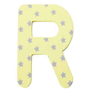 Διακοσμητικό γράμμα από ξύλο R ζωγραφισμένο στο χέρι 