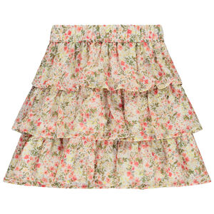 Φούστα με βολάν και σχέδιο φυτών για κορίτσι 
