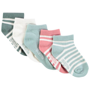 "Σετ από 5 ζευγάρια κοντών κάλτσων μονόχρωμων και ριγέ για μωρό αγόρι" 