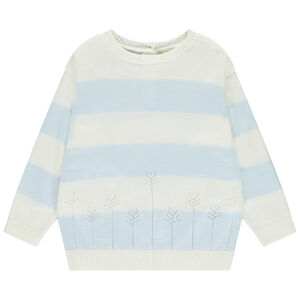 Πουλόβερ πλεκτό με ρίγες και σχέδιο λουλουδιών για κορίτσι μωρού 