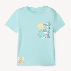 T-shirt à manches courtes avec imprimé thème marin pour garçon 