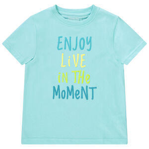 Κοντομάνικο μπλουζάκι puff print με μήνυμα για αγόρι 