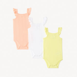 Σετ 3 αμάνικων σώματος από πλεκτό πλέγμα για κορίτσι μωρό 