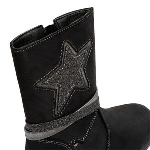 Μπότες μαύρες με αστέρια με glitter για κορίτσι 