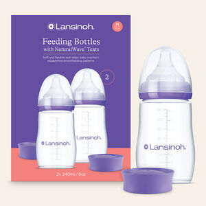 Μπιμπερό Θηλασμού με Θηλή NW Μεσαίας Ροής 2x240ml Lansinoh  