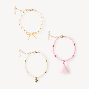 Lot de 3 bracelets fille en perles 