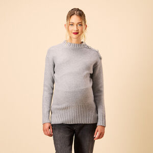 Κοντό πλεκτό πουλόβερ με στρας κουμπιά για γυναίκες 