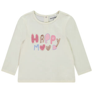 T-shirt μακρυμάνικο με φαντεζί μήνυμα για μωρό κορίτσι 