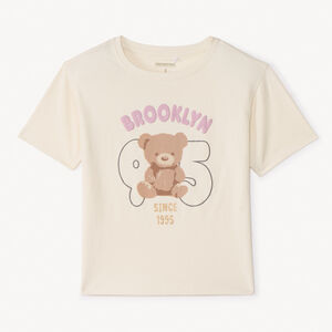 T-shirt με κοντά μανίκια με εκτύπωση αρκούδου για κορίτσι 
