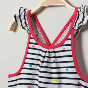 Φόρεμα με σχέδιο και τιράντες με βολάν για μωρό κορίτσι 