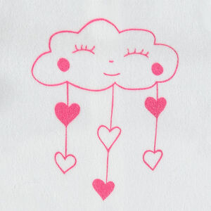 Φορμάκι ύπνου βελουτέ με τυπωμένο συννεφάκι και καρδούλες 