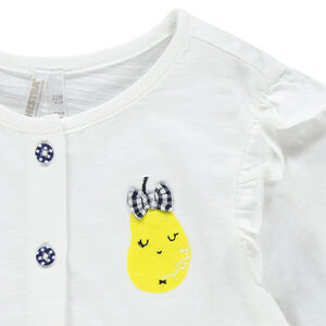 Ζακέτα βαμβακερή με αχλάδι σχέδιο και  φιόγκο στο πίσω μέρος 