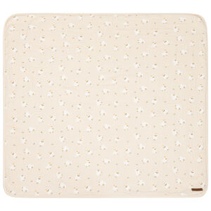 Κουβέρτα bi-matière 80 x 80 cm με εκτύπωση προβάτων La Vie à la Ferme beige 